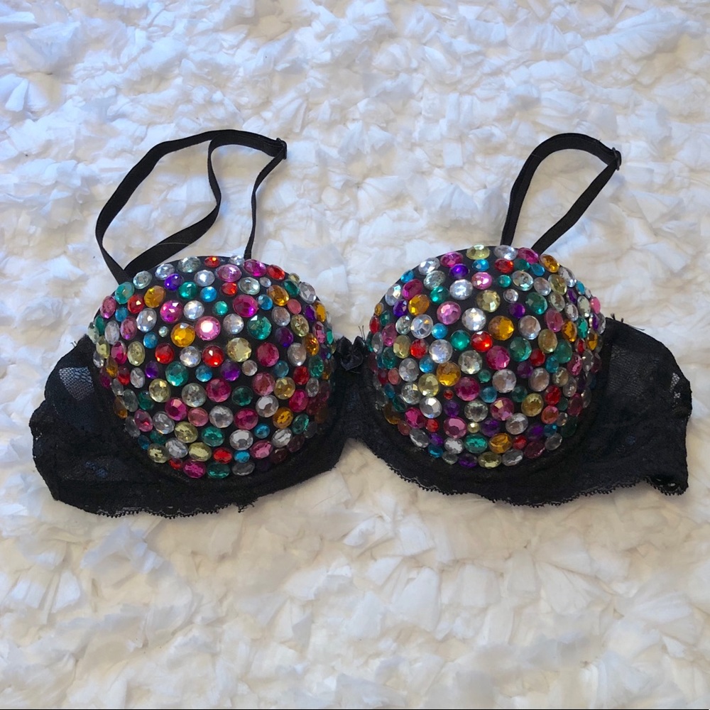 34B Bedazzled bra (handmade)